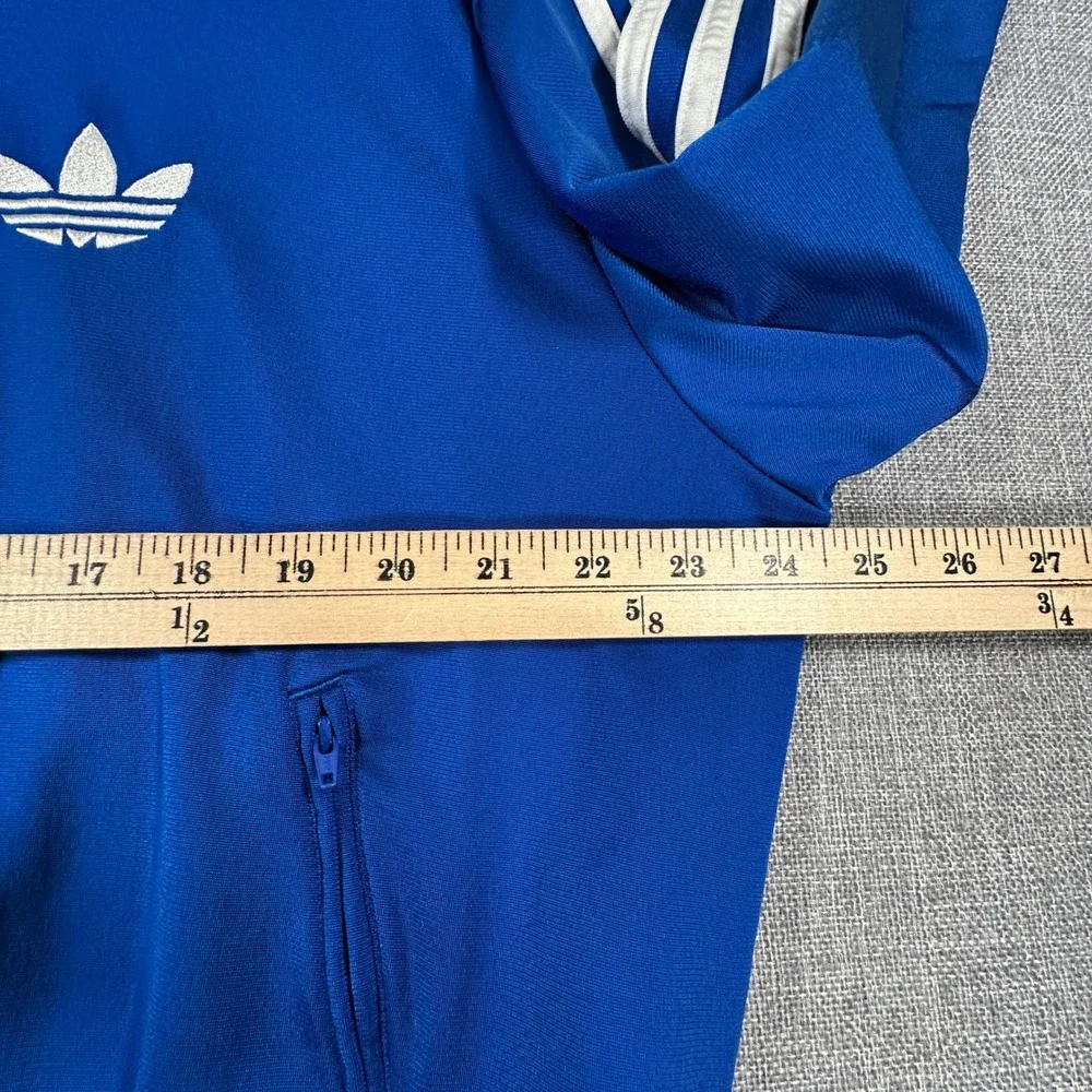Adidas Track Jacket Mens Medium Blue Firebird Trefoil Full Zip Y2K Blokecore